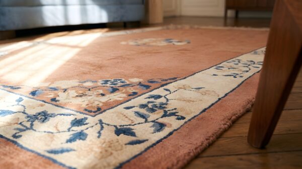 Antique peking hallway runner wool coral rug 10 Antique peking hallway runner wool coral rug (sku 22890) - in-room detail