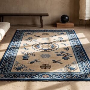 Antique Peking Hallway Runner Wool Ivory Rug (SKU 22887) - room view