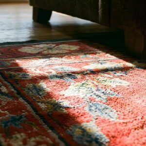 Antique Peking Hallway Runner Wool Red Rug (SKU 24604) - in-room detail