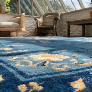 Antique Peking Large Room Size Wool Blue Rug (SKU 22833) - in-room detail