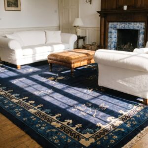 Antique Peking Large Room Size Wool Blue Navy Rug (SKU 24318) - room view