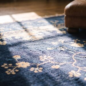 Antique Peking Large Room Size Wool Blue Navy Rug (SKU 24318) - in-room detail