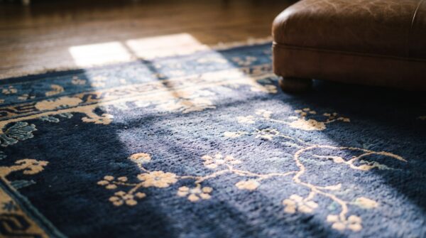 Antique peking large room size wool blue navy rug (sku 24318) - in-room detail