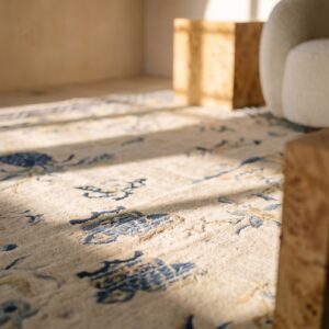 Antique Peking Large Room Size Wool Ivory Rug (SKU 24421) - in-room detail