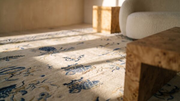 Antique peking large room size wool ivory rug 9 Antique peking large room size wool ivory rug (sku 24421) - in-room detail