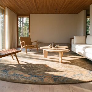 Antique Peking Oval Room Size Wool Mocha Rug (SKU 24107) - room view