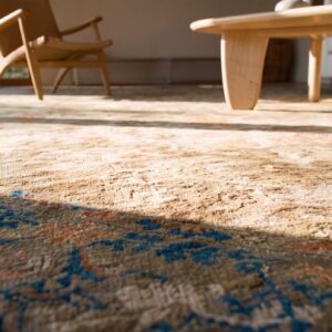 Antique Peking Oval Room Size Wool Mocha Rug (SKU 24107) - in-room detail