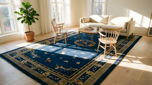 Antique peking oversized large oversized big rug wool blue (sku 24220) - room view