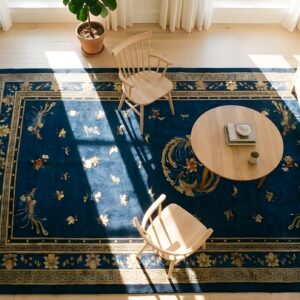 Antique Peking Oversized Large Oversized Big Rug Wool Blue (SKU 24220) - styled overhead view