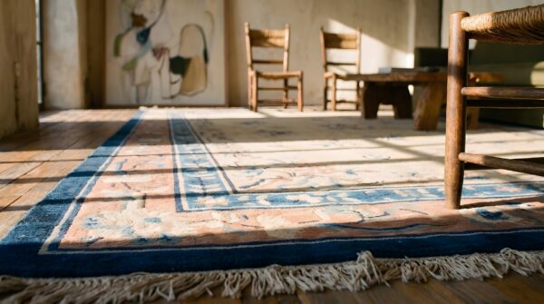 Antique peking room size wool beige rug 6 Antique peking room size wool beige rug (sku 22930) - in-room detail
