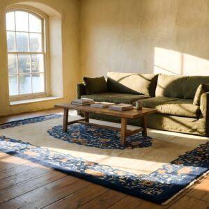 Antique Peking Room Size Wool Beige, Blue Rug (SKU 24572) - room view