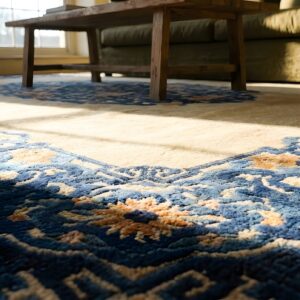 Antique Peking Room Size Wool Beige, Blue Rug (SKU 24572) - in-room detail