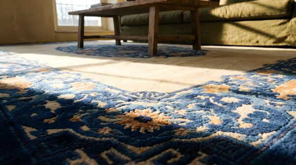 Antique peking room size wool beige, blue rug 10 Antique peking room size wool beige, blue rug (sku 24572) - in-room detail