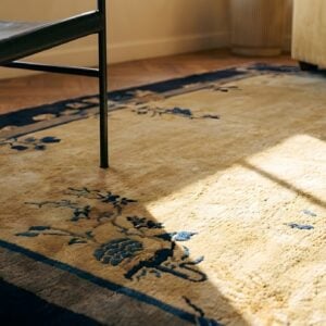 Antique Peking Room Size Wool Black, Ivory Beige Cream White Rug (SKU 24640) - in-room detail