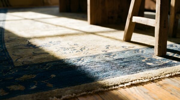 Antique peking room size wool blue, gray rug 6 Antique peking room size wool blue, gray rug (sku 24476) - in-room detail