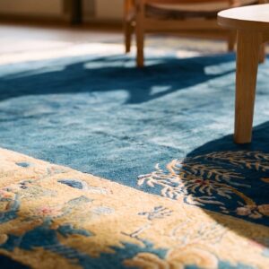 Antique Peking Room Size Wool Blue Navy, Camel Rug (SKU 24704) - in-room detail
