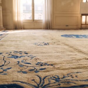 Antique Peking Room Size Wool Blue Navy, Ivory Rug (SKU 24445) - in-room detail