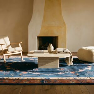 Antique Peking Room Size Wool Blue Red Rug (SKU 24558) - room view