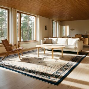 Antique Peking Room Size Wool Brown Earth Tone Rug (SKU 24559) - room view