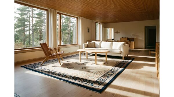 Antique peking room size wool brown earth tone rug 8 Antique peking room size wool brown earth tone rug (sku 24559) - room view