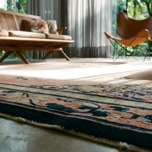 Antique Peking Room Size Wool Coral Rug (SKU 23791) - in-room detail