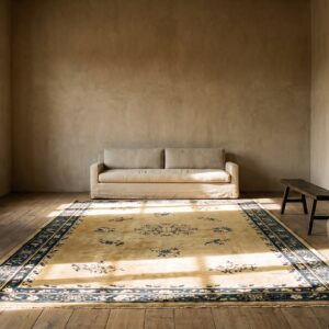 Antique Peking Room Size Wool Ivory Rug (SKU 24168) - room view
