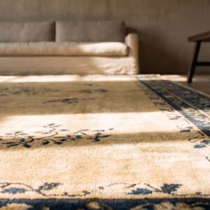 Antique Peking Room Size Wool Ivory Rug (SKU 24168) - in-room detail