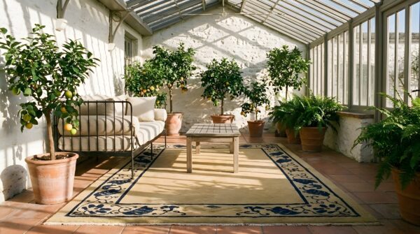 Antique peking small scatter size wool beige rug 9 Antique peking small scatter size wool beige rug (sku 24616) - room view