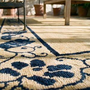 Antique Peking Small Scatter Size Wool Beige Rug (SKU 24616) - in-room detail