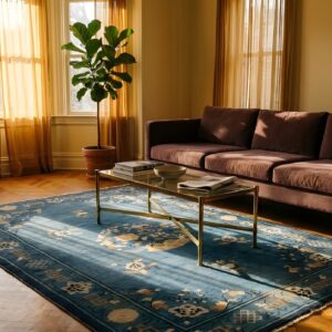 Antique Peking Small Scatter Size Wool Blue Rug (SKU 24761) - room view