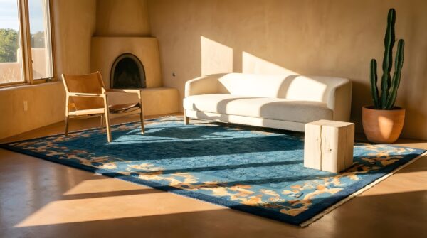 Antique peking small scatter size wool blue, green rug 8 Antique peking small scatter size wool blue, green rug (sku 24580) - room view