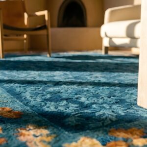 Antique Peking Small Scatter Size Wool Blue, Green Rug (SKU 24580) - in-room detail