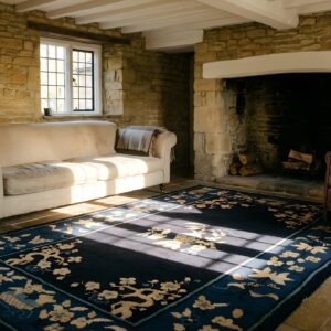 Antique Peking Small Scatter Size Wool Blue Navy Rug (SKU 24617) - room view