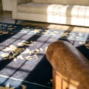 Antique Peking Small Scatter Size Wool Blue Navy Rug (SKU 24617) - in-room detail