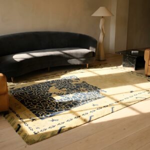 Antique Peking Small Scatter Size Wool Ivory Beige Cream White Rug (SKU 24565) - room view
