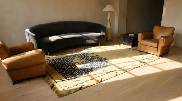 Antique peking small scatter size wool ivory beige cream white rug 10 Antique peking small scatter size wool ivory beige cream white rug (sku 24565) - room view