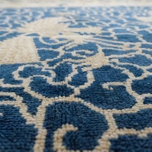 Antique Peking Small Scatter Size Wool Ivory Beige Cream White Rug (SKU 24565) - in-room detail