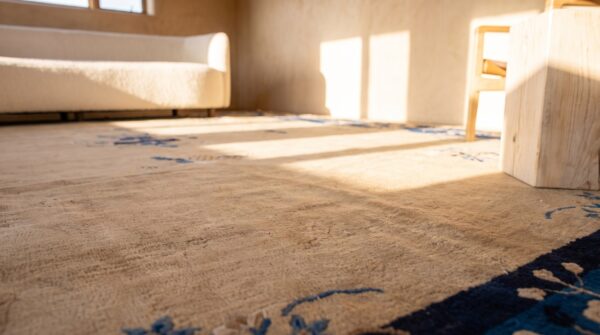 Antique peking square room size wool rug (sku 23657) - in-room detail