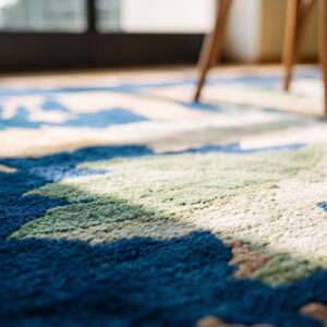 Antique Peking Square Small Scatter Size Wool Black & Navy Rug (SKU 24694) - in-room detail