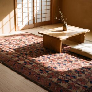 Antique Persian Allover Geometric Wool Hand Knotted Pile 1890s Rug (SKU 21804) - room view