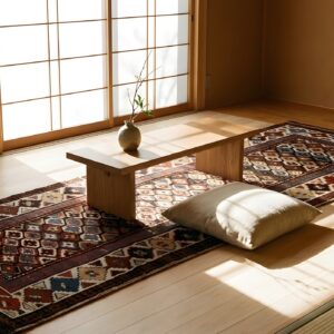 Antique Persian Allover Geometric Wool Hand Knotted Hallway Runner Rug (SKU 21691) - room view