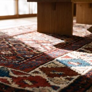 Antique Persian Allover Geometric Wool Hand Knotted Hallway Runner Rug (SKU 21691) - in-room detail