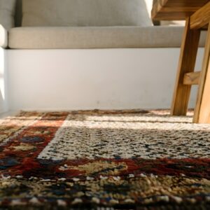 Antique Persian Allover Tribal Design Hand Knotted Wool Pile Shahsavan Rug (SKU 24736) - in-room detail