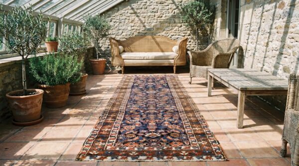 Antique persian bakshaish blue wool hallway runner rug 6 Antique persian bakshaish blue wool hallway runner rug (sku 18837) - room view