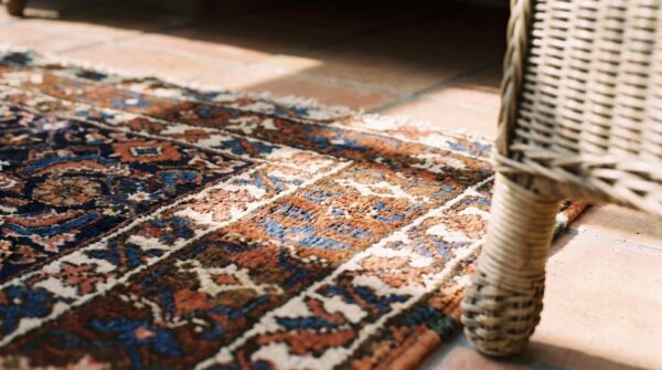 Antique persian bakshaish blue wool hallway runner rug 7 Antique persian bakshaish blue wool hallway runner rug (sku 18837) - in-room detail