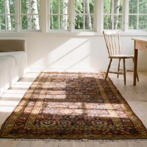 Antique Persian Bakshaish Tribal Floral Hallway Runner Rug (SKU 24247) - room view