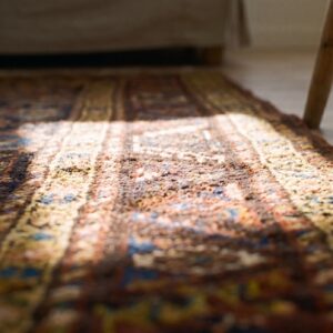 Antique Persian Bakshaish Tribal Floral Hallway Runner Rug (SKU 24247) - in-room detail