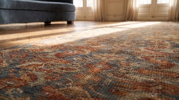 Antique persian bidjar herati fish pattern hallway runner rug (sku 18614) - in-room detail