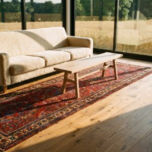 Antique Persian Hamadan Red Hallway Runner Wool Rug (SKU 25731) - room view