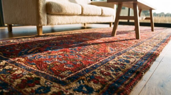 Antique persian hamadan red hallway runner wool rug 10 Antique persian hamadan red hallway runner wool rug (sku 25731) - in-room detail